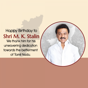 M. K. Stalin Birthday poster Maker