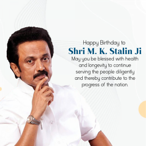 M. K. Stalin Birthday event advertisement