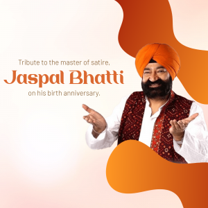 Jaspal Bhatti Jayanti whatsapp status poster