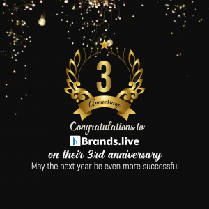 Brands.live 3 Year Anniversary flyer