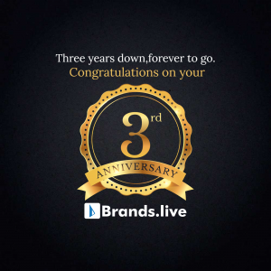 Brands.live 3 Year Anniversary banner