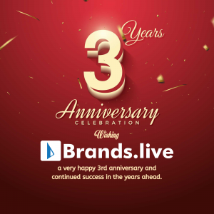 Brands.live 3 Year Anniversary event poster
