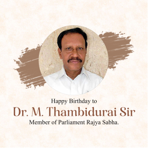 M. Thambi Durai Birthday Facebook Poster