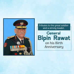 Bipin Rawat Jayanti advertisement banner