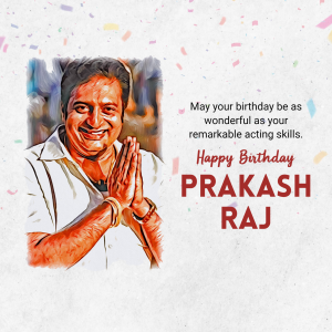 Prakash Raj Birthday event advertisement