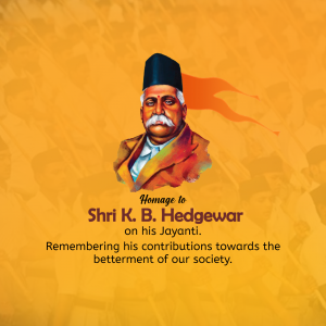 Keshav Baliram Hedgewar Jayanti Facebook Poster