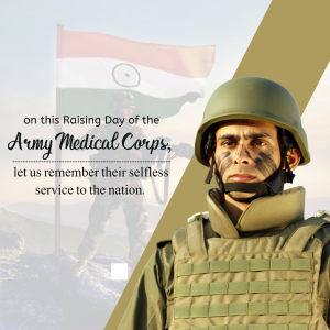 Raising day of the Army Medical Corps marketing poster