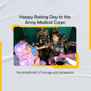 Raising day of the Army Medical Corps marketing flyer