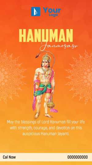 Hanuman Janmotsav Instagram Post marketing flyer