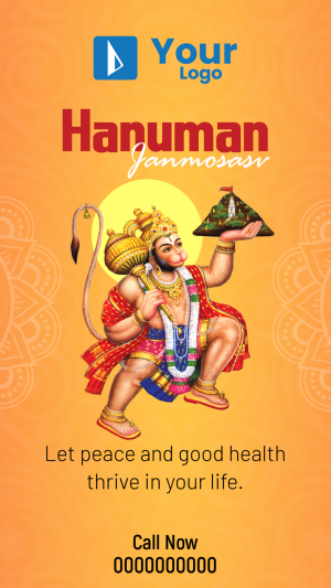 Hanuman Janmotsav Instagram Post whatsapp status poster