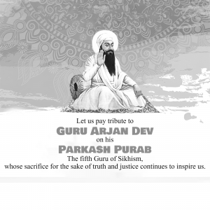 Arjan Gurpurab of Guru Arjan Dev ji event poster