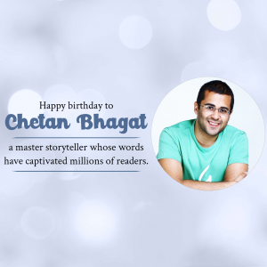 Chetan Bhagat Birthday creative image