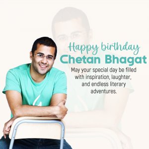 Chetan Bhagat Birthday poster Maker