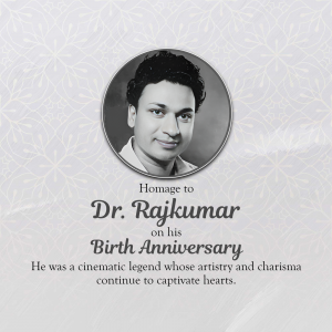 Dr. Rajkumar Birth Anniversary marketing poster