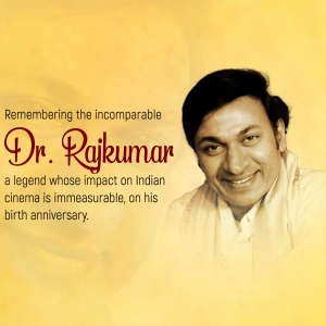 Dr. Rajkumar Birth Anniversary marketing flyer