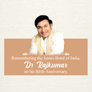 Dr. Rajkumar Birth Anniversary creative image