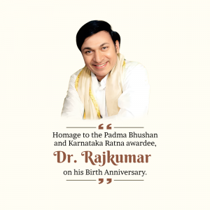 Dr. Rajkumar Birth Anniversary whatsapp status poster