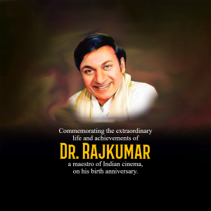 Dr. Rajkumar Birth Anniversary Facebook Poster