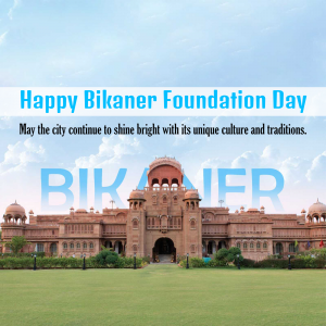 Bikaner Sthapana Diwas whatsapp status poster