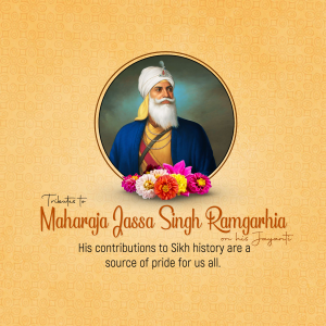 Maharaja Jassa Singh Ramgarhia Birth Anniversary poster Maker