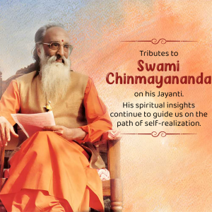 Swami Chinmayananda Saraswati Jayanti whatsapp status poster