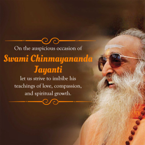 Swami Chinmayananda Saraswati Jayanti Instagram Post