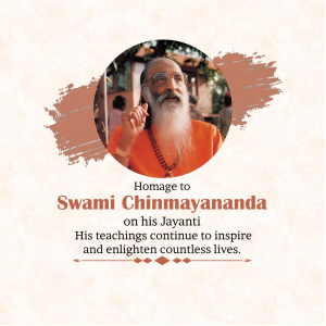 Swami Chinmayananda Saraswati Jayanti poster Maker