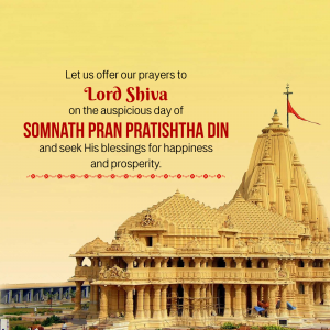 Somnath Pran Pratishtha Din advertisement banner