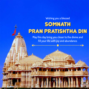 Somnath Pran Pratishtha Din marketing flyer