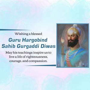 Guru Hargobind Sahib Gurgaddi Diwas marketing poster