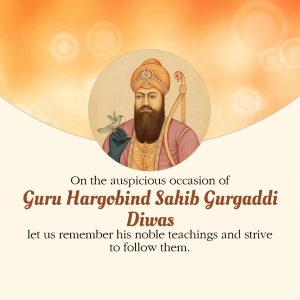 Guru Hargobind Sahib Gurgaddi Diwas marketing flyer