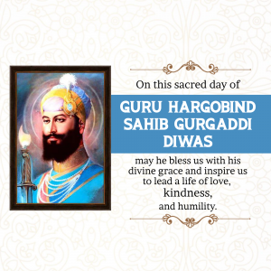 Guru Hargobind Sahib Gurgaddi Diwas poster Maker