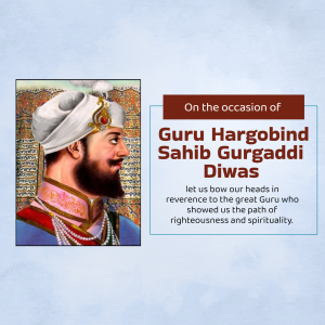 Guru Hargobind Sahib Gurgaddi Diwas event advertisement