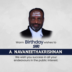 A. Navaneethakrishnan Birthday poster