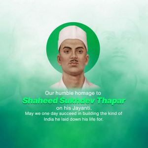 Sukhdev Thapar Jayanti poster Maker