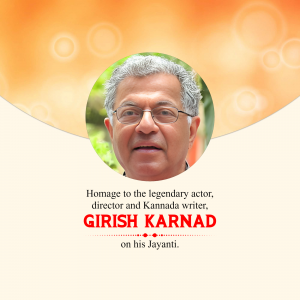 Girish Karnad Jayanti poster Maker