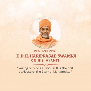 H.D.H. Hariprasad Swami Maharaj Jayanti Instagram Post