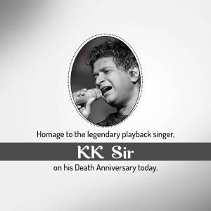 KK Death Anniversary Facebook Poster