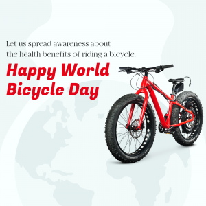 World Bicycle Day whatsapp status poster