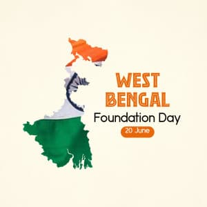 West Bengal Foundation Day whatsapp status poster