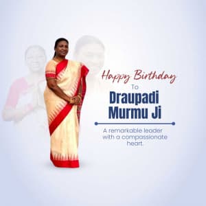 Draupadi Murmu Birthday whatsapp status poster