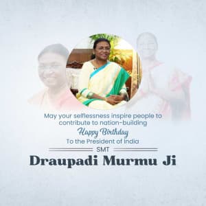 Draupadi Murmu Birthday Facebook Poster