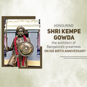 Kempe Gowda Janm Jayanti marketing flyer