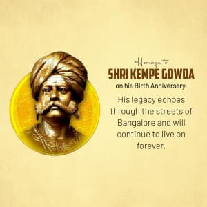 Kempe Gowda Janm Jayanti Instagram Post