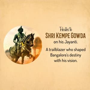 Kempe Gowda Janm Jayanti poster Maker