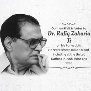 Dr. Rafiq Zakaria Ji Punyatithi marketing flyer