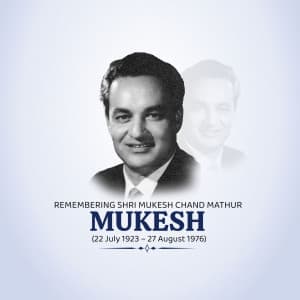 Shri Mukesh Chand Mathur Jayanti marketing flyer