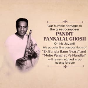 Pandit Pannalal Ghosh Ji Jayanti graphic