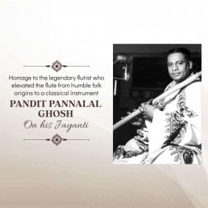 Pandit Pannalal Ghosh Ji Jayanti marketing flyer