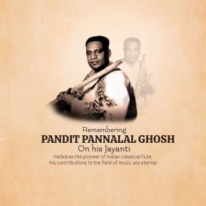 Pandit Pannalal Ghosh Ji Jayanti creative image